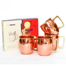 KIT 4 CANECAS DE COBRE GLOW 300 ML + BRINDE: 2 SACHÊS DRINK